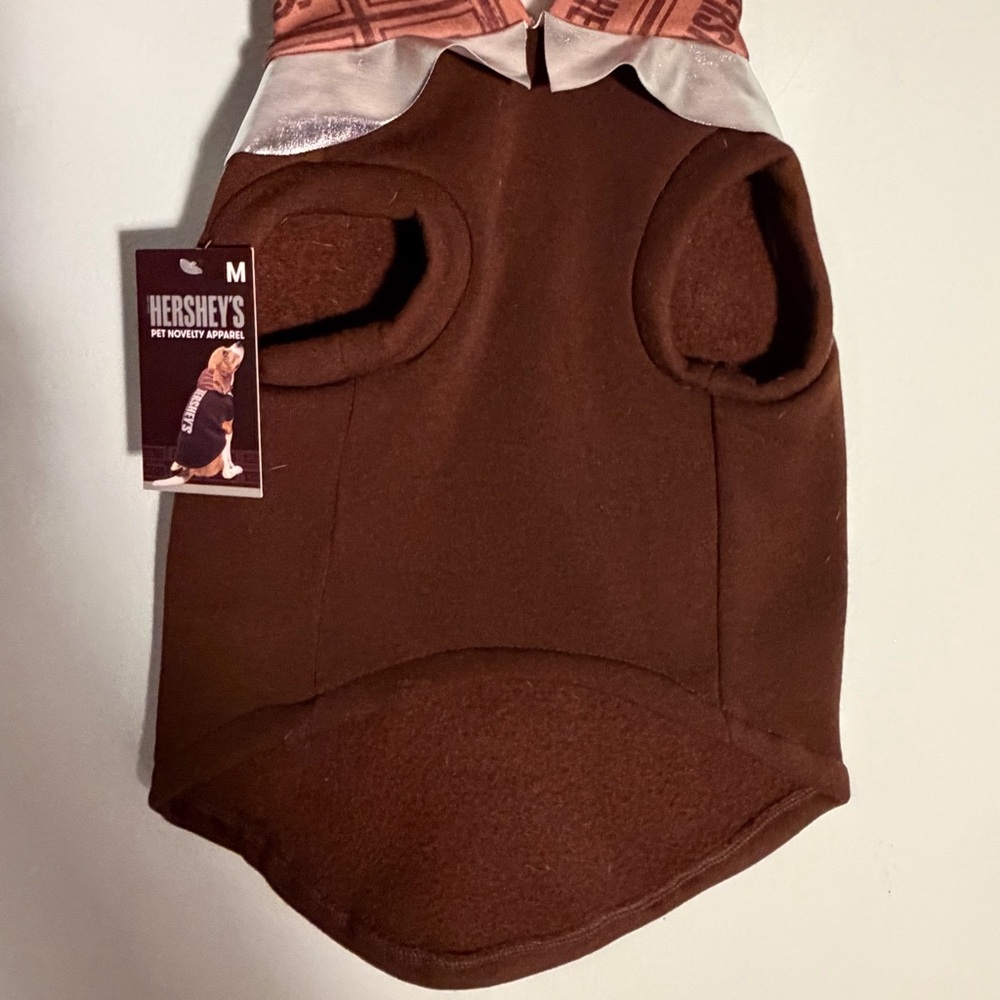 Hershey’s Chocolate Bar Dog Hoodie Costume Brown Silver M | Licensed Pet Apparel - Picture 5 of 8